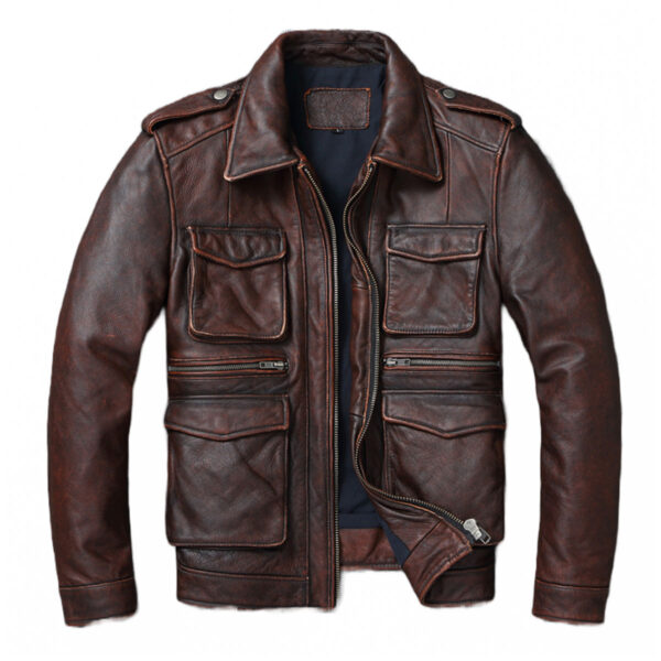 Men's Retro Motorcycle Genuine Casual Jacket