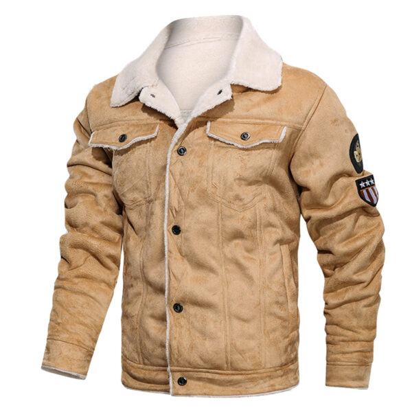 Men Bronze Biker Genuine Suede Classic Leather Jacket - Image 2