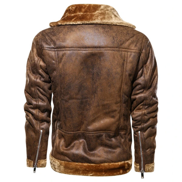 Men’s Bomber Aviator Vintage Leather Jacket - Image 3