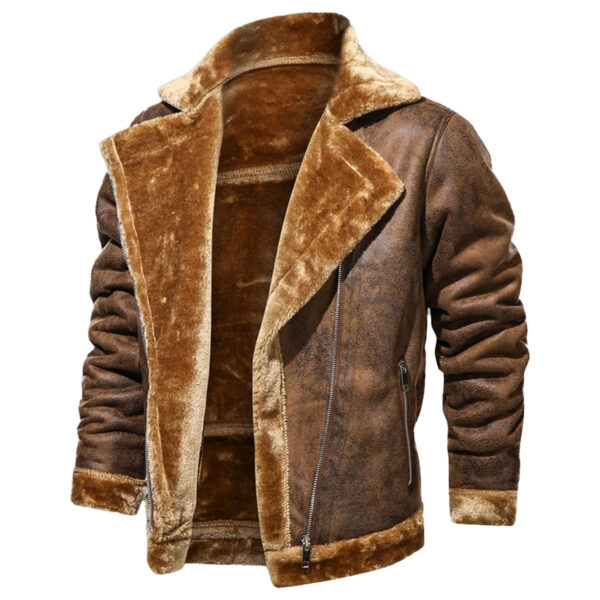 Men’s Bomber Aviator Vintage Leather Jacket - Image 2