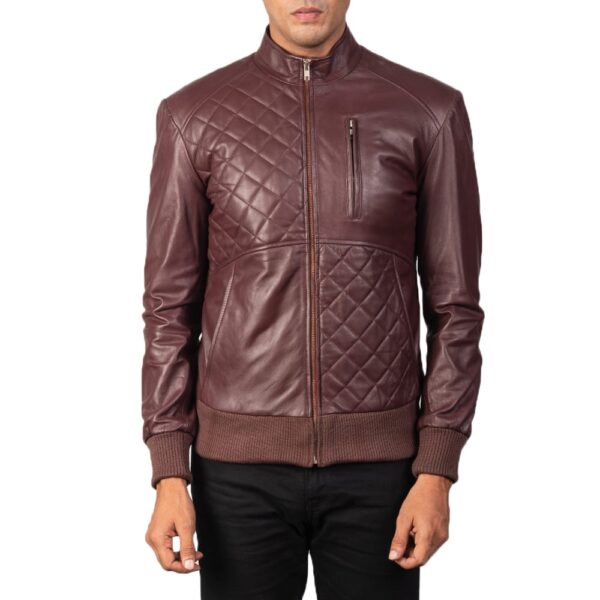 Maroon Real And Genuine Sheepskin Leather Jacket For Mens