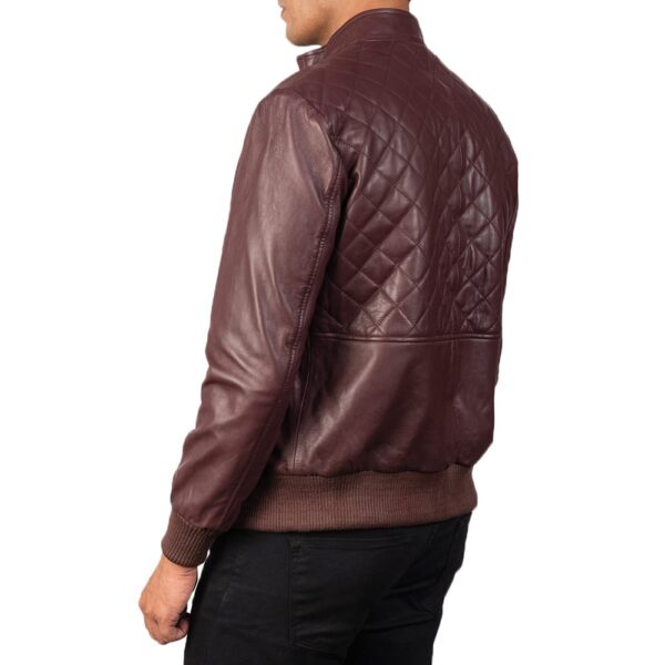 Maroon Real And Genuine Sheepskin Leather Jacket For Mens - Image 2