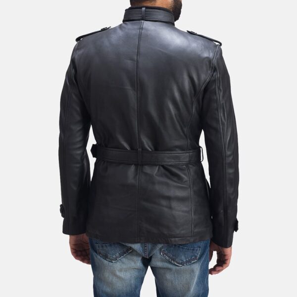 Hunter Black Sheepskin Leather Jacket For Men - Image 3