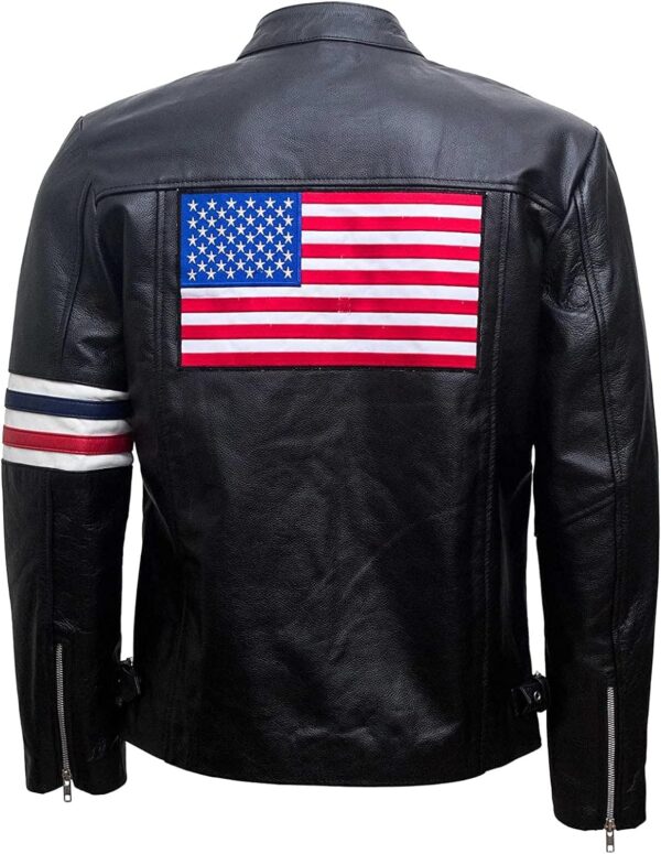 Captain America Biker Leather Jacket For Men - Image 3