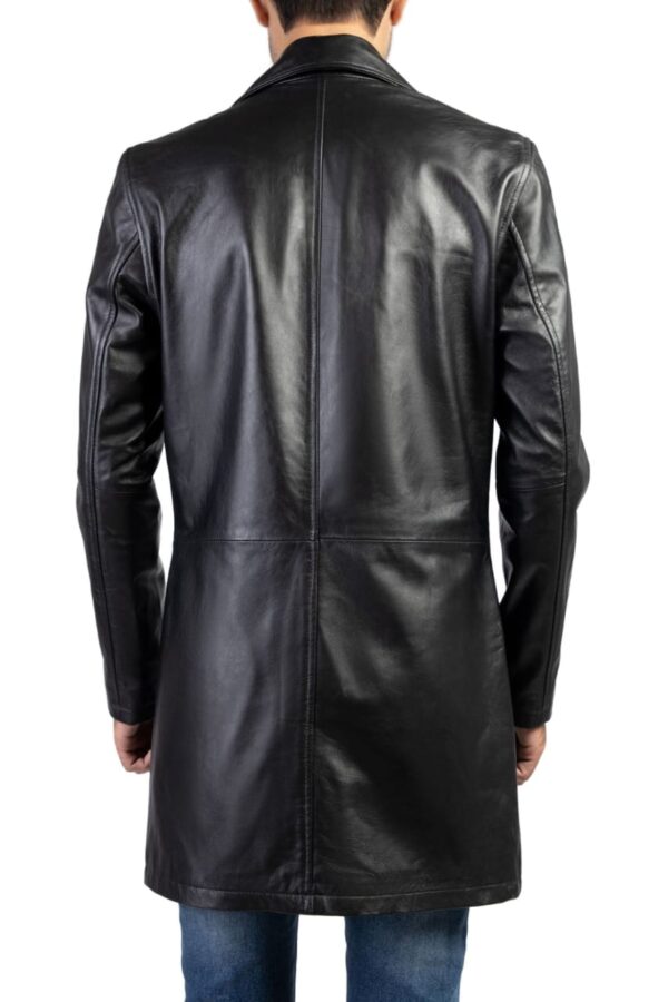 "Finest Genuine Leather Trench Coat for Men" - Image 2