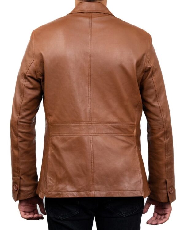 Luxurious Lambskin Leather Blazer For Men - Image 2