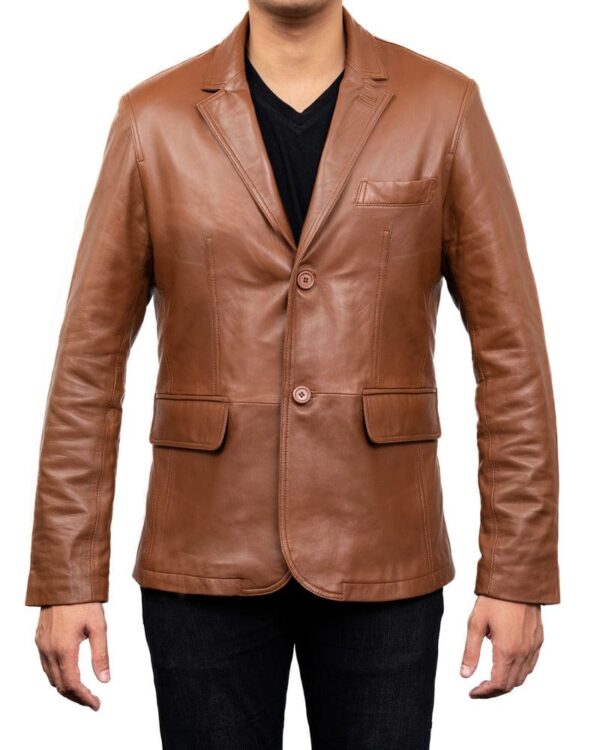 Luxurious Lambskin Leather Blazer For Men