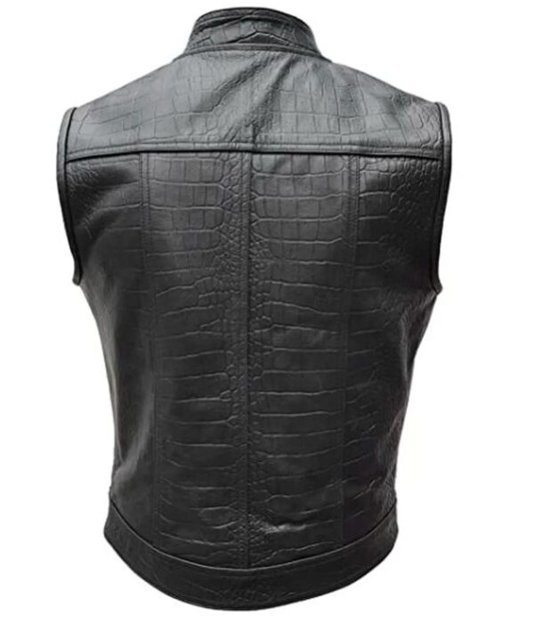 "Men’s Motorcycle Stylish Leather Vest" - Image 2