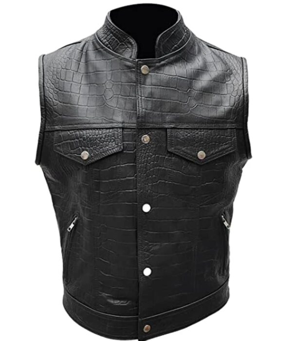 "Men’s Motorcycle Stylish Leather Vest"