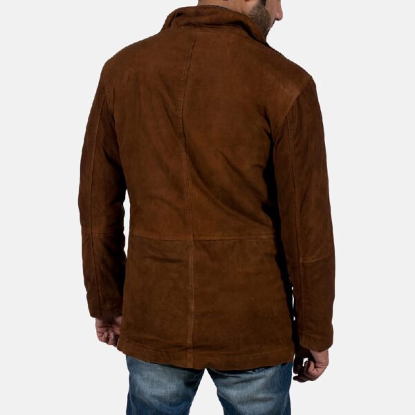 "Classic Brown Suede Coat For Mens" - Image 2