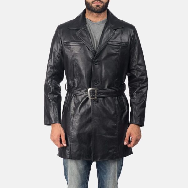 "Classic Jordan Black Leather Coat For mens"