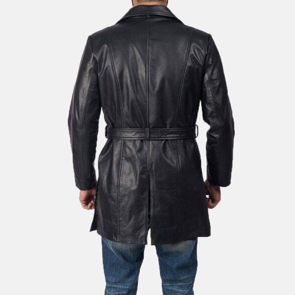 "Classic Jordan Black Leather Coat For mens" - Image 2