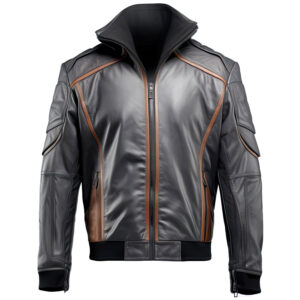 Men’s Black Genuine Sheepskin Racer Bomber Leather Jacket