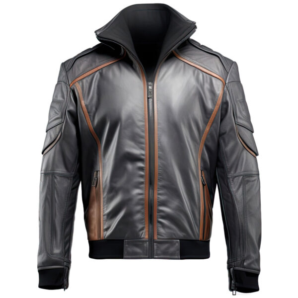 Men’s Black Genuine Sheepskin Racer Bomber Leather Jacket