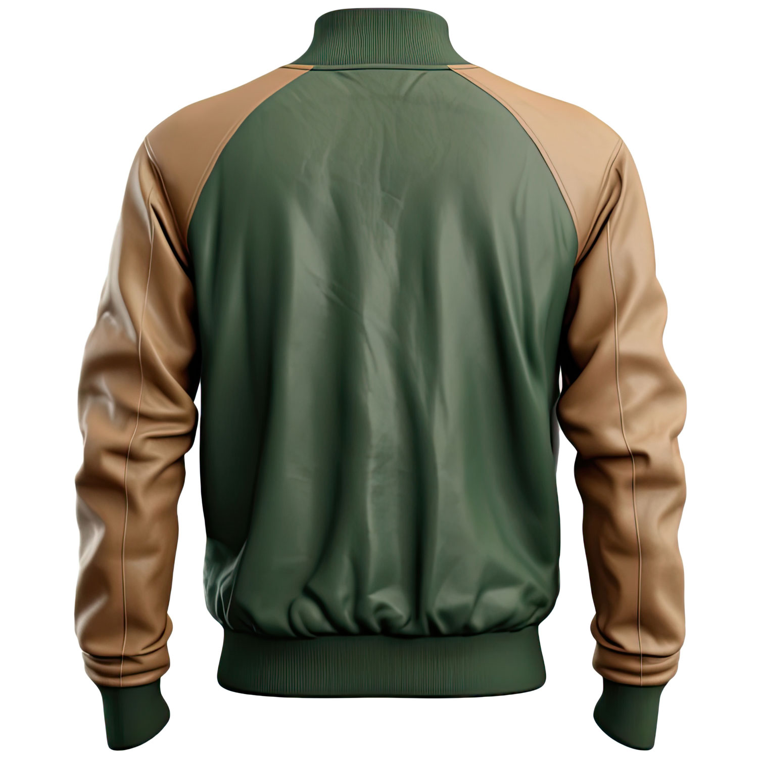 Men’s White Brown Genuine Bomber Leather Jacket - Image 2