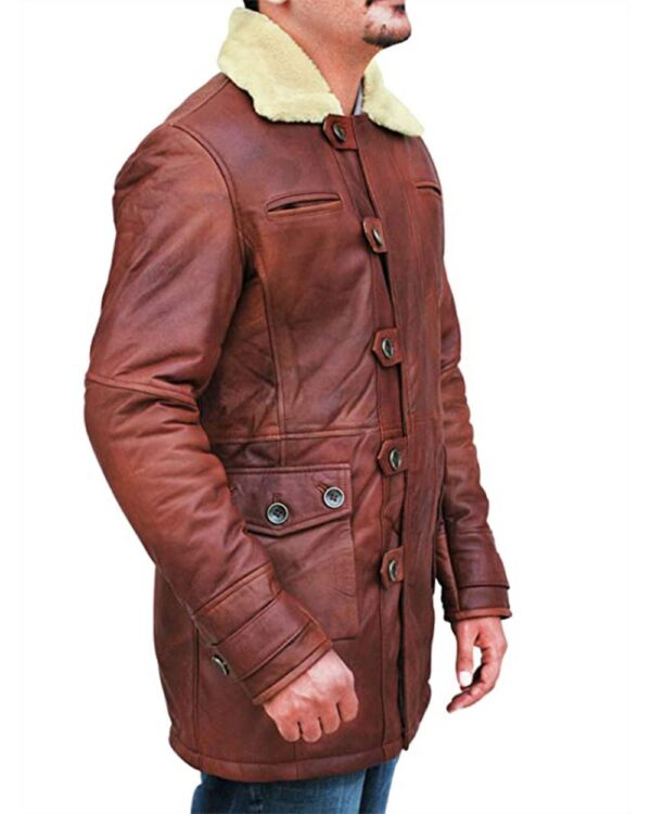 Men's Tom Hardy Brown Long Bane Coat - Image 2